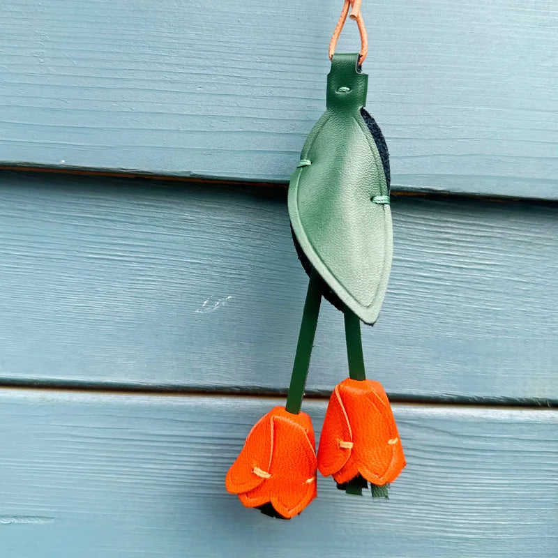 New Tulip Bag Pendant Fashion Creative Design High Quality Leather Keychain Simulation Flower Simple Versatile Pendant Decorate