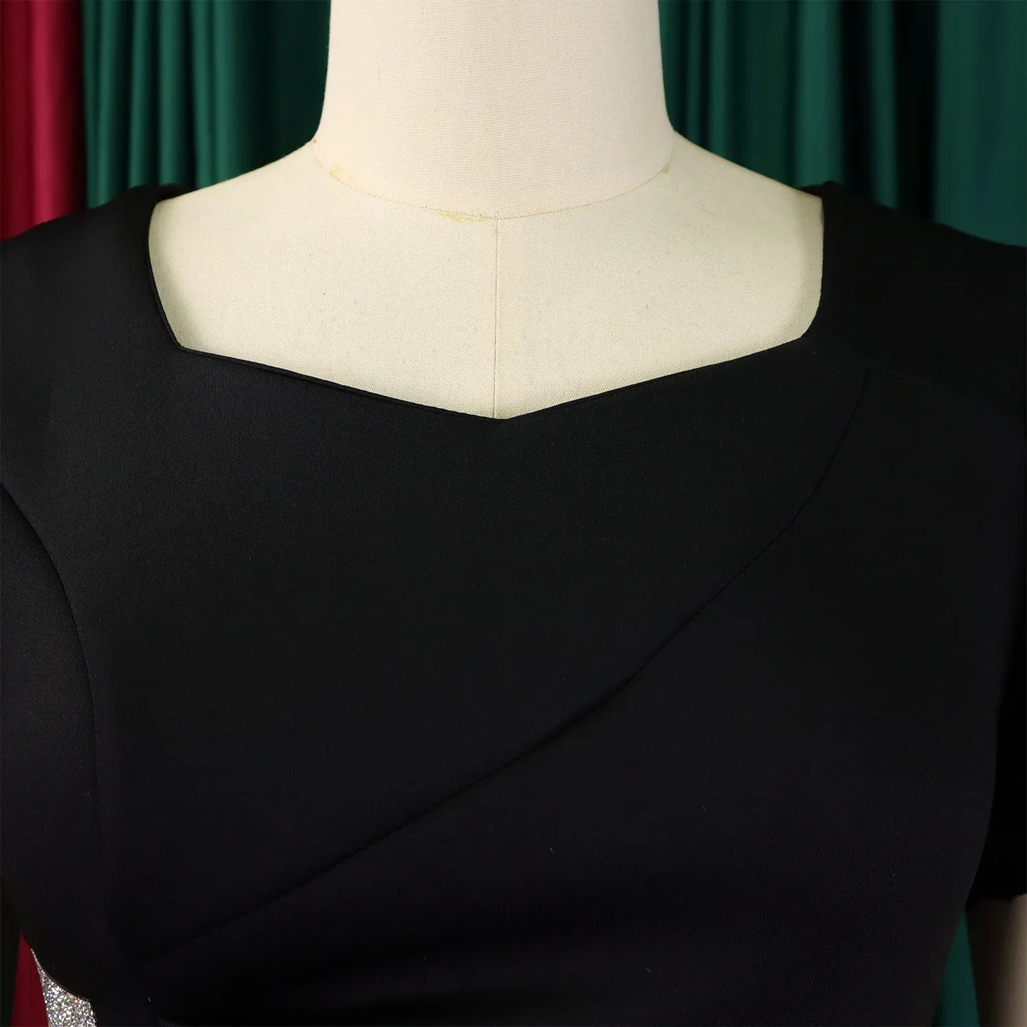 Elegant Pure Color African Style Wrap Dress D3310 New Fashionable Transoceanic Dress with Lace Trim Elegant African Dress