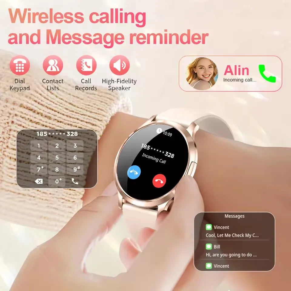 2025 New Smart Watch For Women 1.32"HD AMOLED Screen IP68 Waterproof Heart Rate Women Health Ladies Smartwatches For Android ios