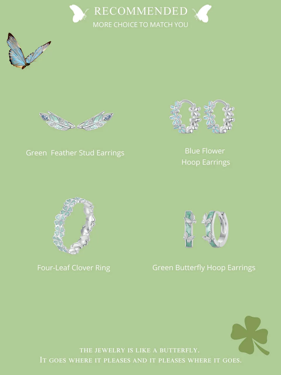 Four Leaf Clover Sterling Silver Ring