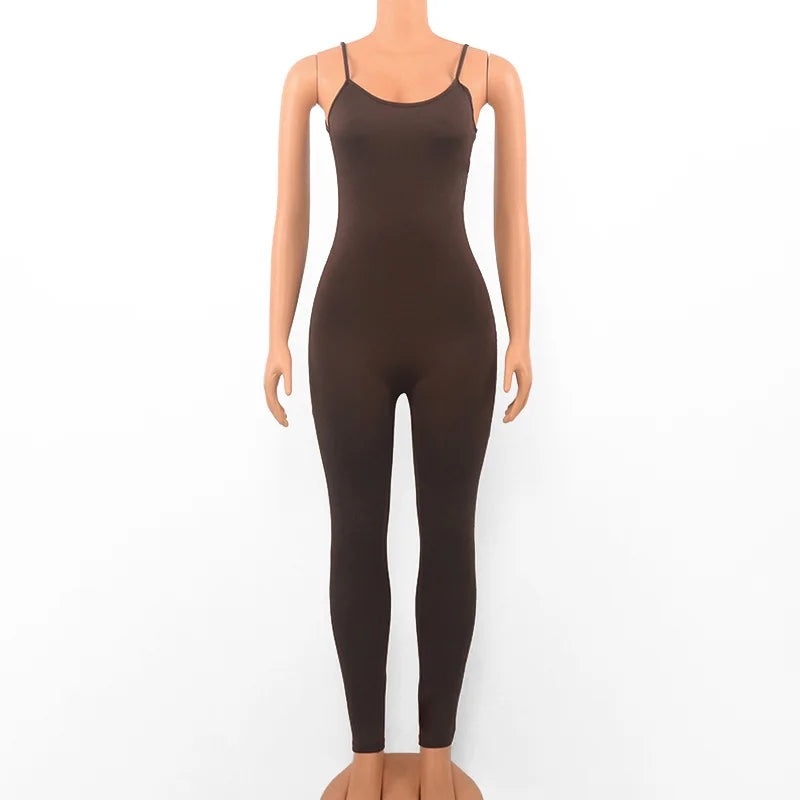 Summer Black Sleeveless Jumpsuits Womens Rompers Spaghetti Strap Backless Casual Party Bodycon Skinny Outifts Fashion Streetwear