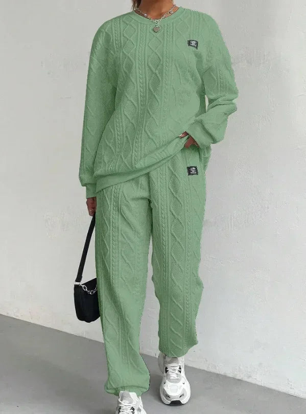 Casual Two Piece Sets Womens Outifits Streetwear Autumn and Winter 2024 New Long Sleeved Round Neck Hoodie and Y2k Pants Suit