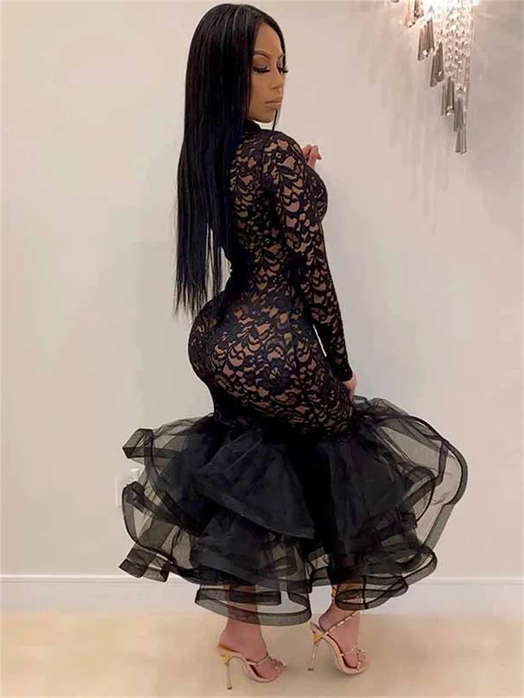 Wmstar Party Dress Women Sexy Hollow Out Bodycon Maxi Long Maxi Dress Hip Wrap Club Outfits New In Spring Wholesale Dropshipping