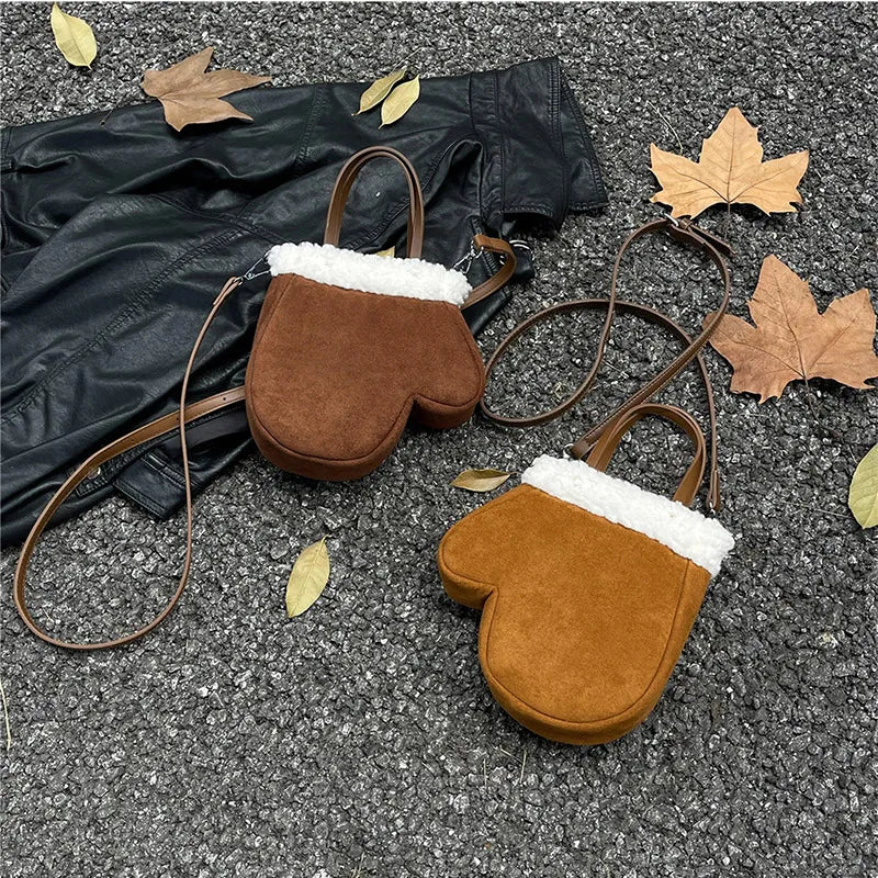 Christmas Boots Messenger Bag Creative Fashion New Retro Glove Bag Messenger Bag Mobile Phone Bag Frosted Suede Cute Gift Wallet