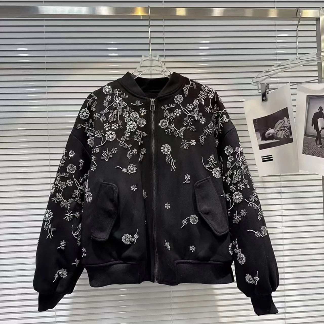 2026 Winter New Coat for Women,Retro Heavy Industry Nail Bead Suede Embroidery Loose Cotton Jacket