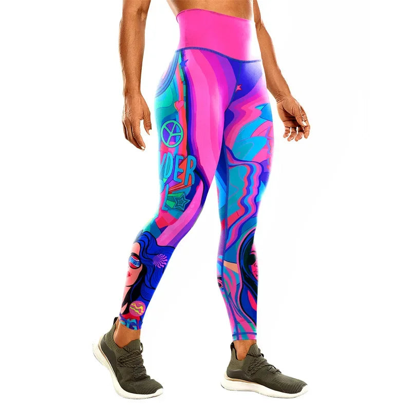 Uniqueprinting High Elasticity Leggings For Outdoor Sports Fitness Running Cycling Yoga New Cross-border Style