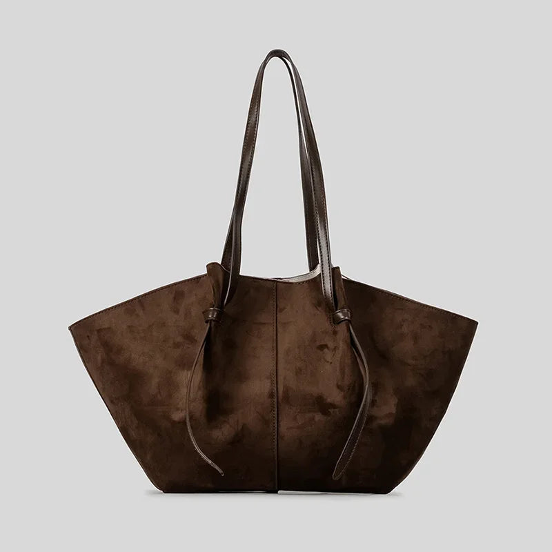 Luxury Frosted Ladies Tote Bag European American Style Wing-shaped Handbag High-end Suede Large-capacity Shoulder Bag Wing Bag