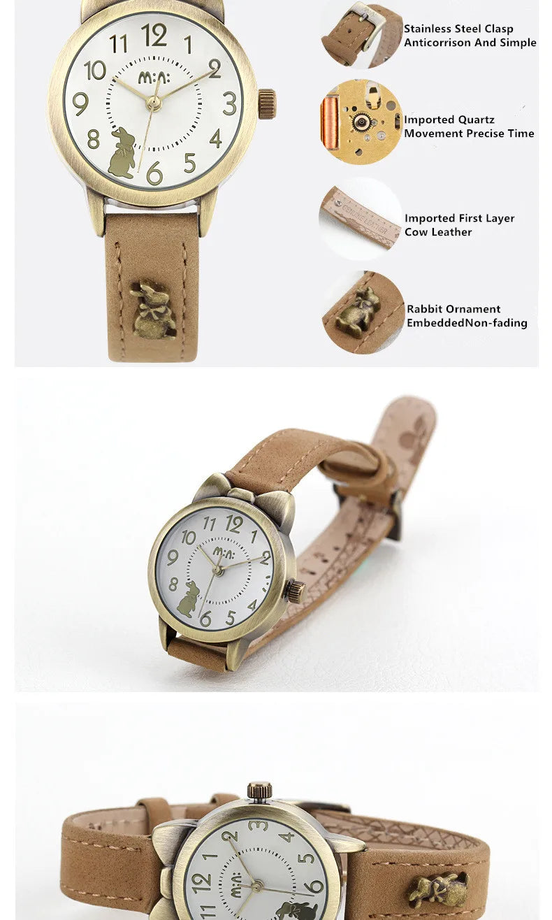 Montre M:N: Brand Fashion Watch Ladies Luxury Hand-made 3D Cat Girl Gift Quartz Wristwatch Waterproof for Women 2025 Reloj Mujer