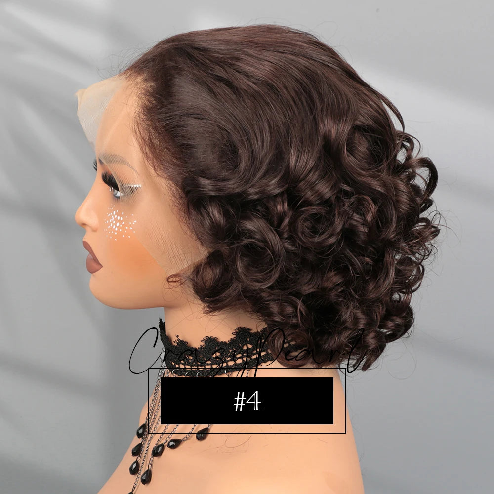Burgundy Loose Wave Lace Front Human Hair Wig for Black Women