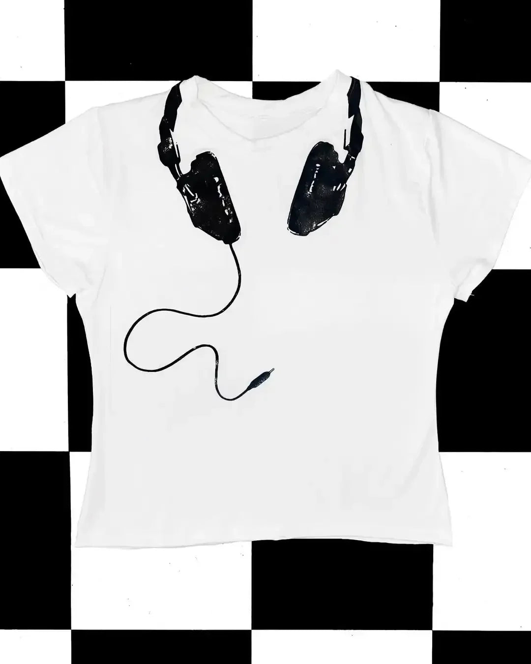 Y2K Glasses Wearing Kitten Pattern Printed Slim Fit Women's T-shirt Retro Pure Cotton Exquisite Fashion Casual Top Kawaii