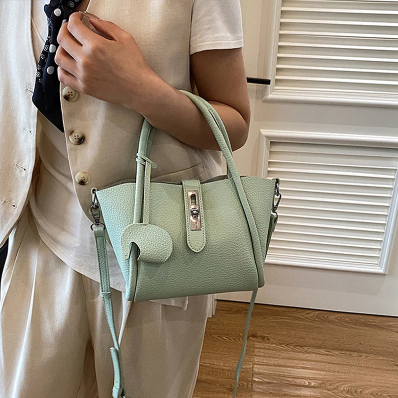 Fashion Design Women Bucket Bag Brand Trendy Basket Bag Versatile Simple Solid Color Texture Women's Bag Shoulder Crossbody Bag