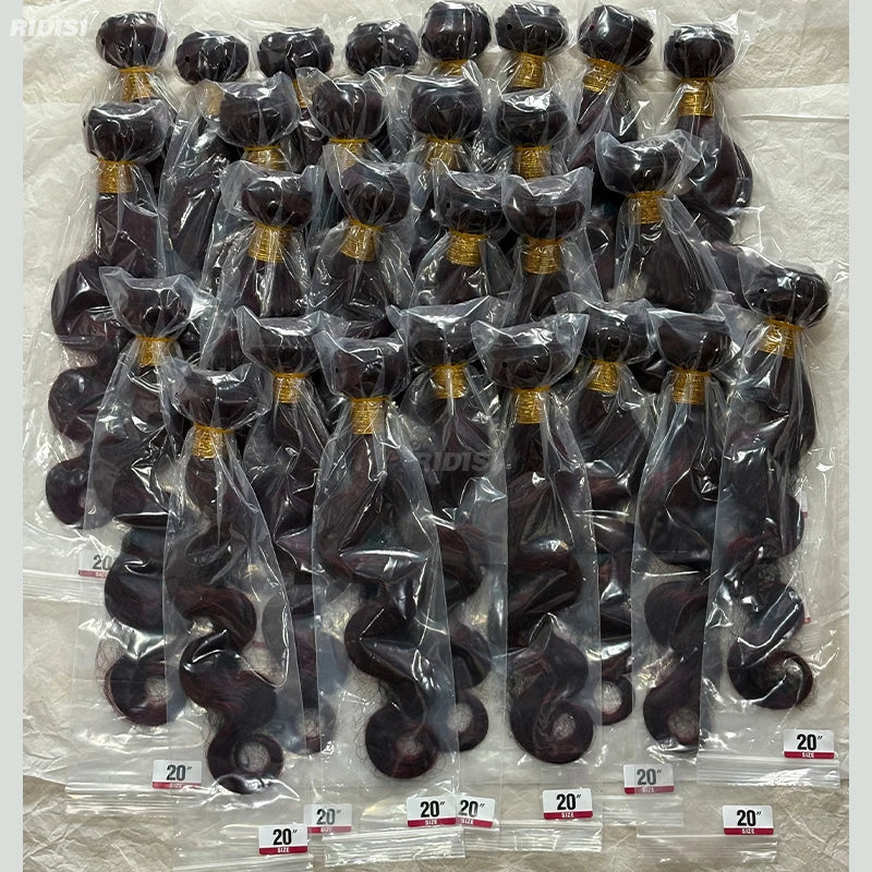 Brazilian Burgundy Body Wave Hair Bundles for Women