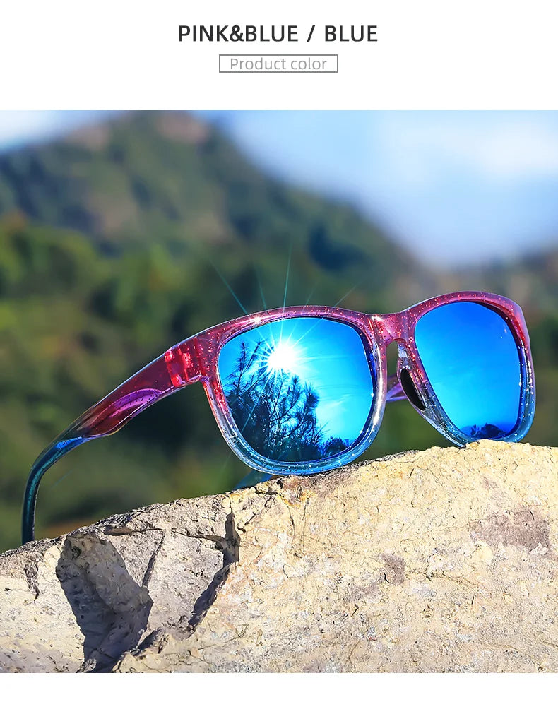 1 Pair Unisex Polarized Square Fashion Sunglasses - Lightweight Purple Glitter Frame, TAC Lenses for Outdoor Sports & Fashion
