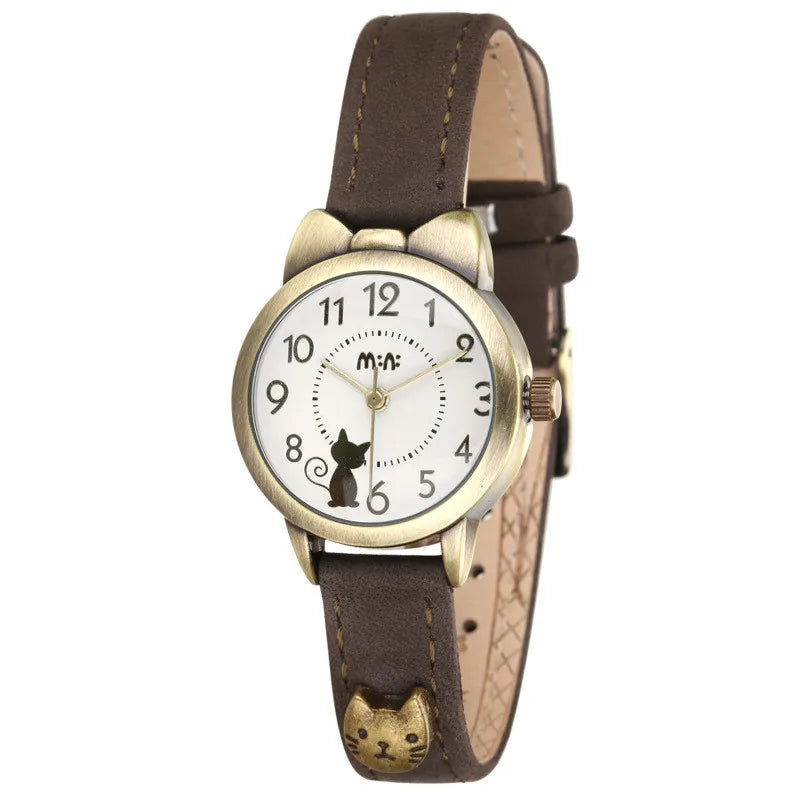Montre M:N: Brand Fashion Watch Ladies Luxury Hand-made 3D Cat Girl Gift Quartz Wristwatch Waterproof for Women 2025 Reloj Mujer