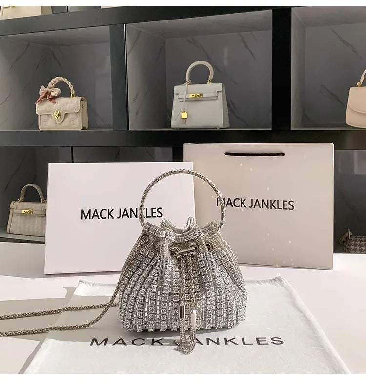 Luxury Designer Women's Handbag Crystal Shiny Rhinestones Diamond Evening Bag Wedding Party Clutch Purse Shoulder Crossbody Bag