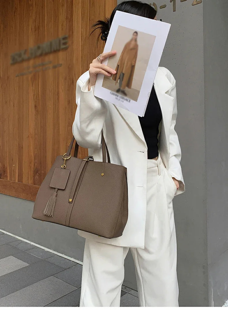 Female Soft Natural Cowhide Handbags Women Cow Genuine Leather Shoulder Bag Ladies Fashion Designer Luxury Retro Crossbody Bags