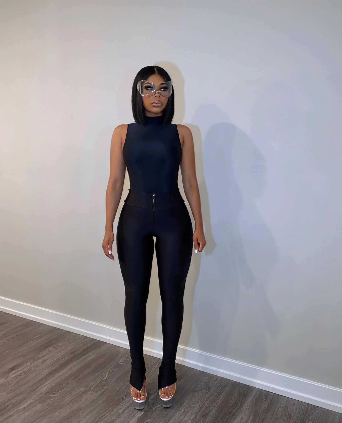 FAGADOER Summer New Fashion Zipper Patchwork Leggings Pants for Woman Solid Color High Waist Bodycon Pants Female Sportswear New