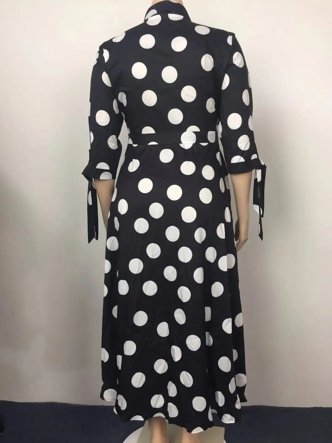 Wmstar Plus Size Dresses for Women Dot Printed with Pockets Slashes Fashion Party Maxi Dress Hot Sale Wholesale Dropshipping