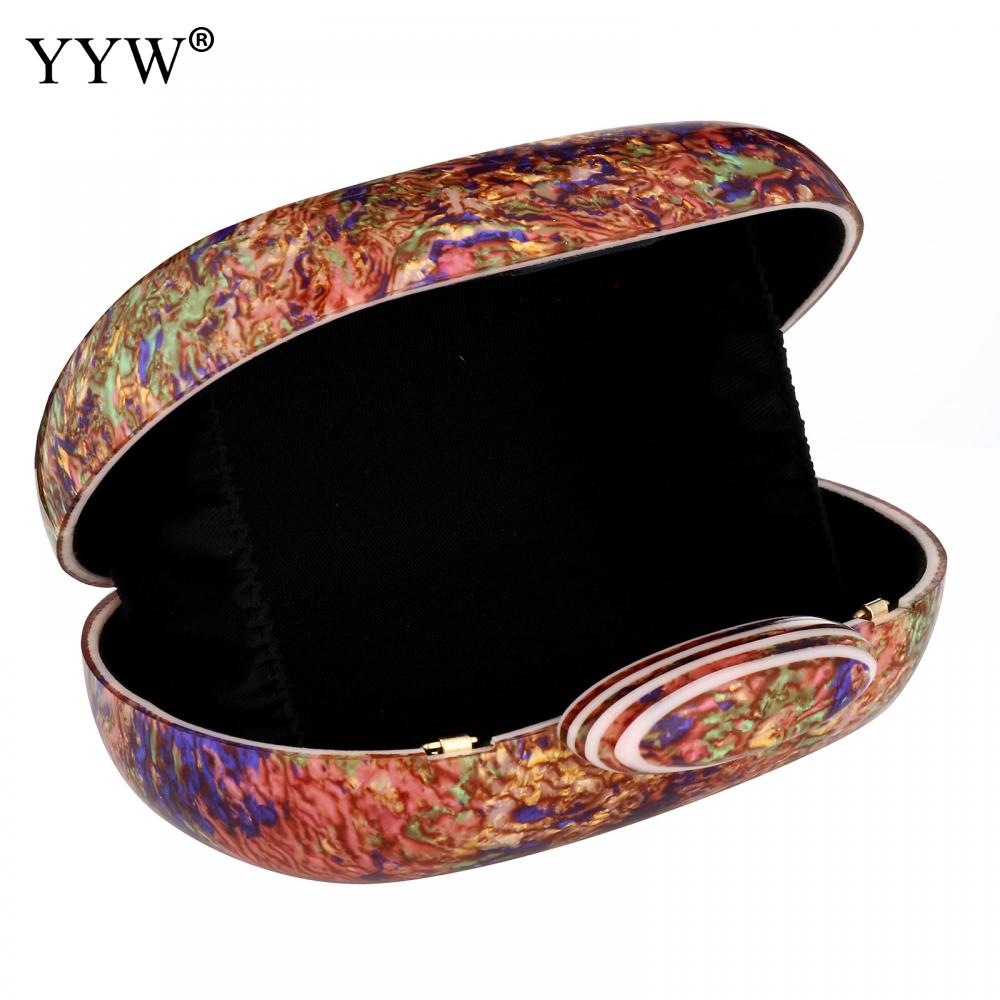 YYW Design Shell Acrylic Clutch Purse Women Marble Bag Luxury Elegant Lady Evening Bag Roud Cute Purple Handbag Shoulder Bags