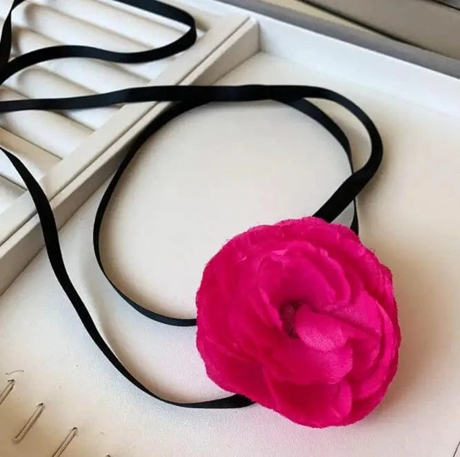 Spring Collection Multi Color Rose Neckchain Necklace French Choker Neck Strap Collar Chain Accessories
