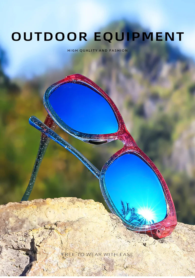 1 Pair Unisex Polarized Square Fashion Sunglasses - Lightweight Purple Glitter Frame, TAC Lenses for Outdoor Sports & Fashion