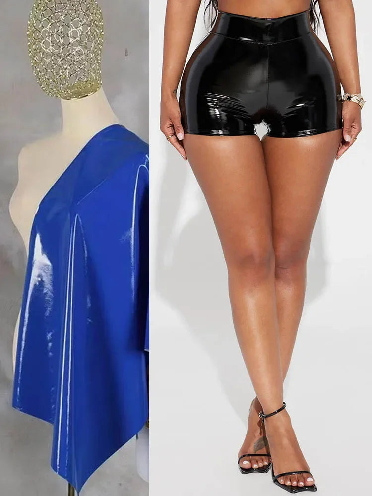High Waist Patent Leather Shorts Women Wet Look PU Hot Pants Custom Summer Stretch Bodycon Shorts Dance Pole Costume Clubwear