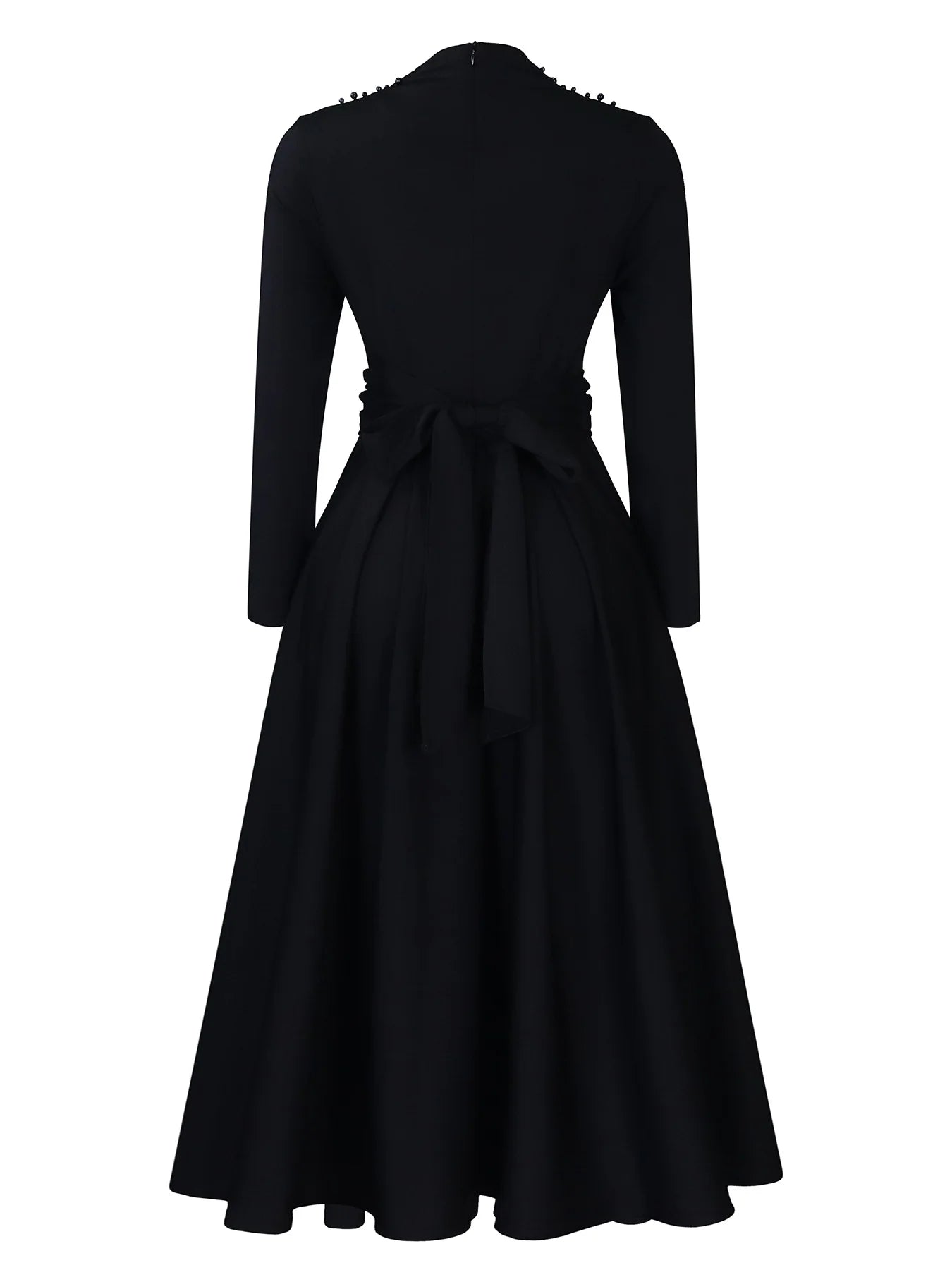 Fashionable High-collar Elegant Embroidered Large Dress Women Waist-shaping African Dress Trendy Plain Pattern Long Skirt