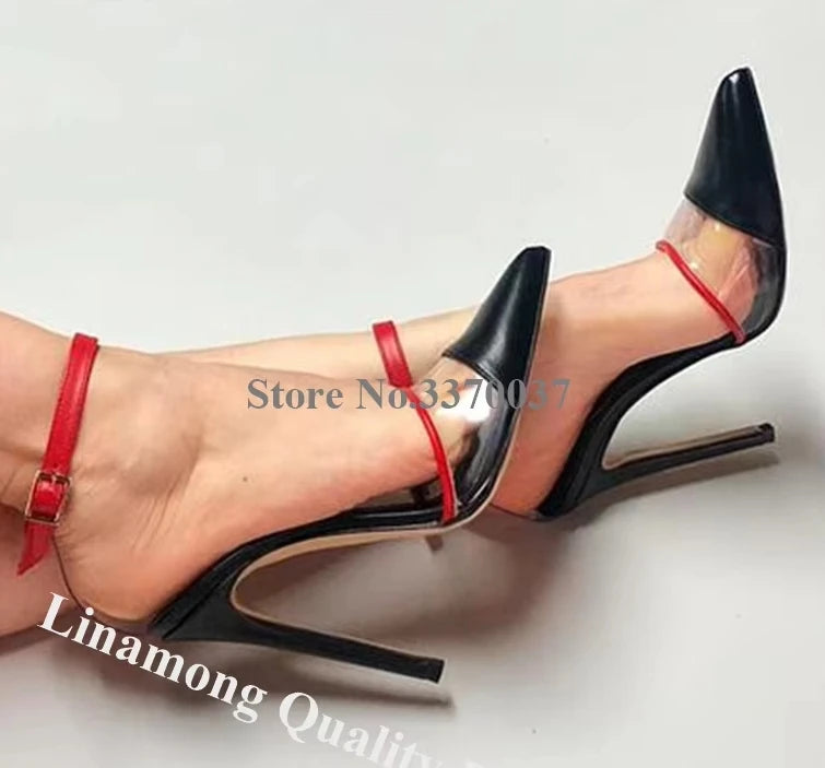 Transparent Cut Out Stiletto Pointed Toe Pumps for Women