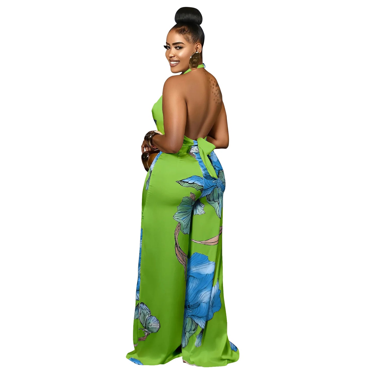 CM.YAYA Women's Set Pile Collar Elegant Floral Print Top and Wide Leg Pants Suit 2025 Summer Two 2 Piece Sets Outfit Tracksuit
