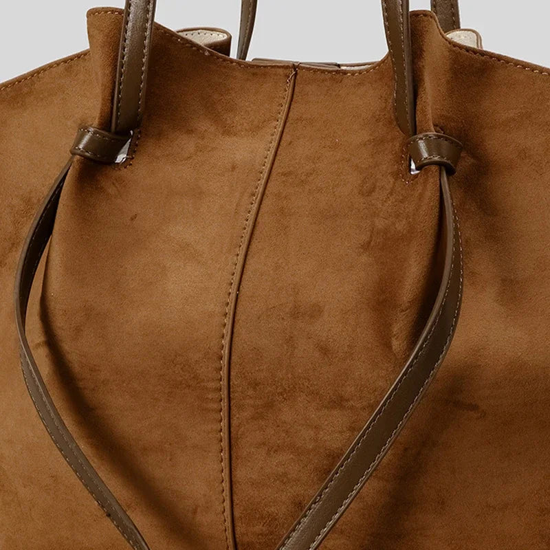 Luxury Frosted Ladies Tote Bag European American Style Wing-shaped Handbag High-end Suede Large-capacity Shoulder Bag Wing Bag