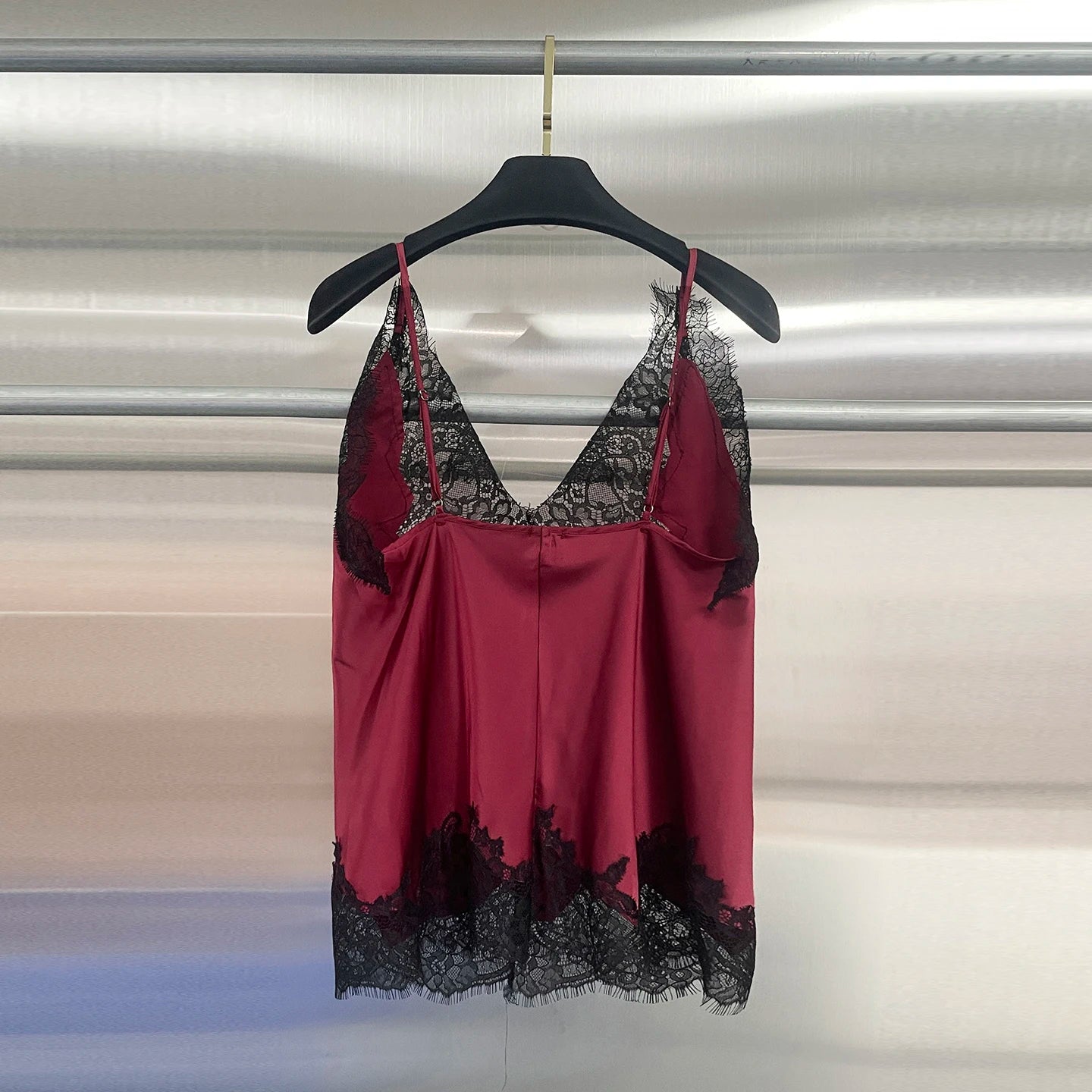 VGH Sexy Loose Patchowrk Lace Vest for Women V Neck Sleeveless Backless Temperament Home Style Tank Top Female Summer Clothing