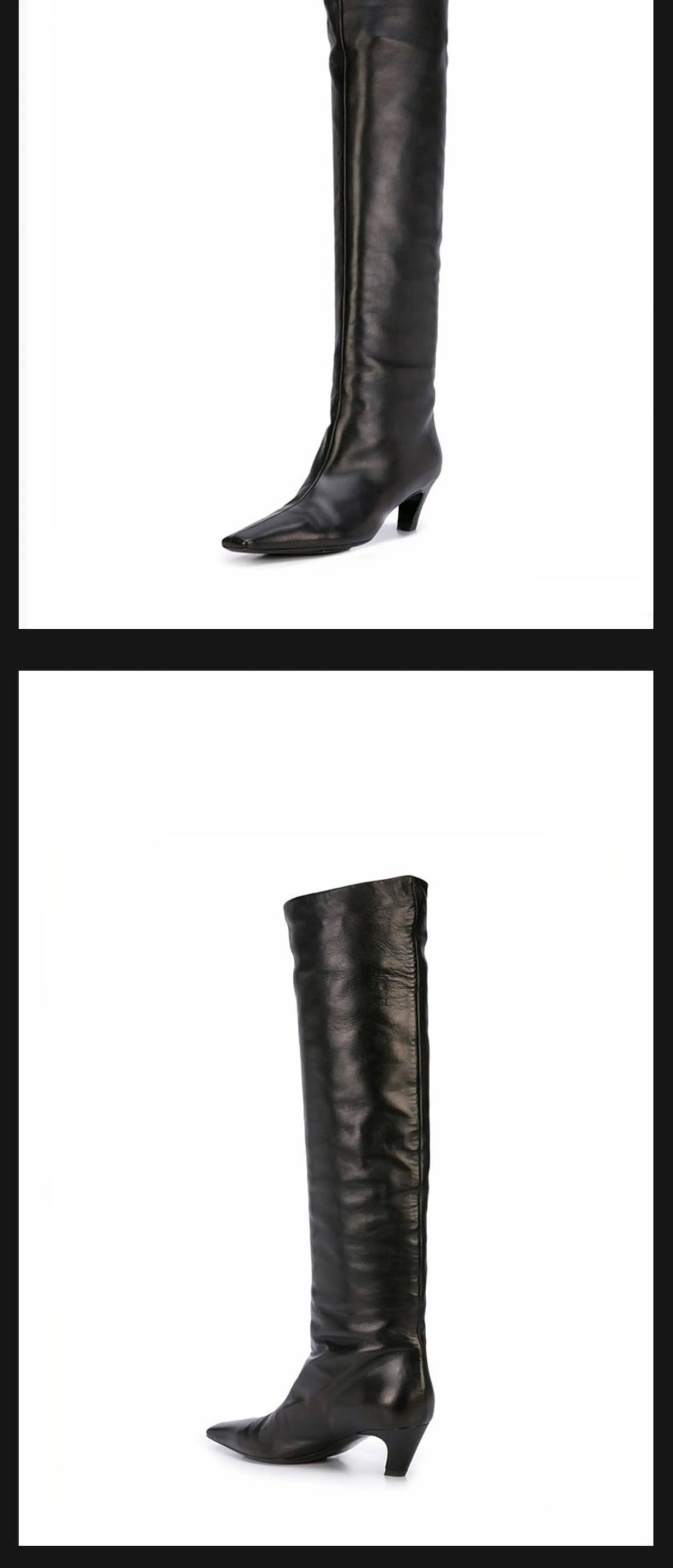 Square Toe Leather Knee High Boots With Zip Closure For Women