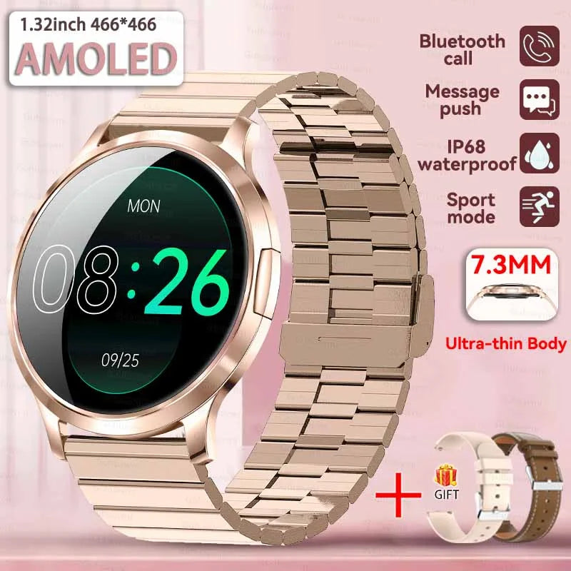 2025 New Smart Watch For Women 1.32"HD AMOLED Screen IP68 Waterproof Heart Rate Women Health Ladies Smartwatches For Android ios