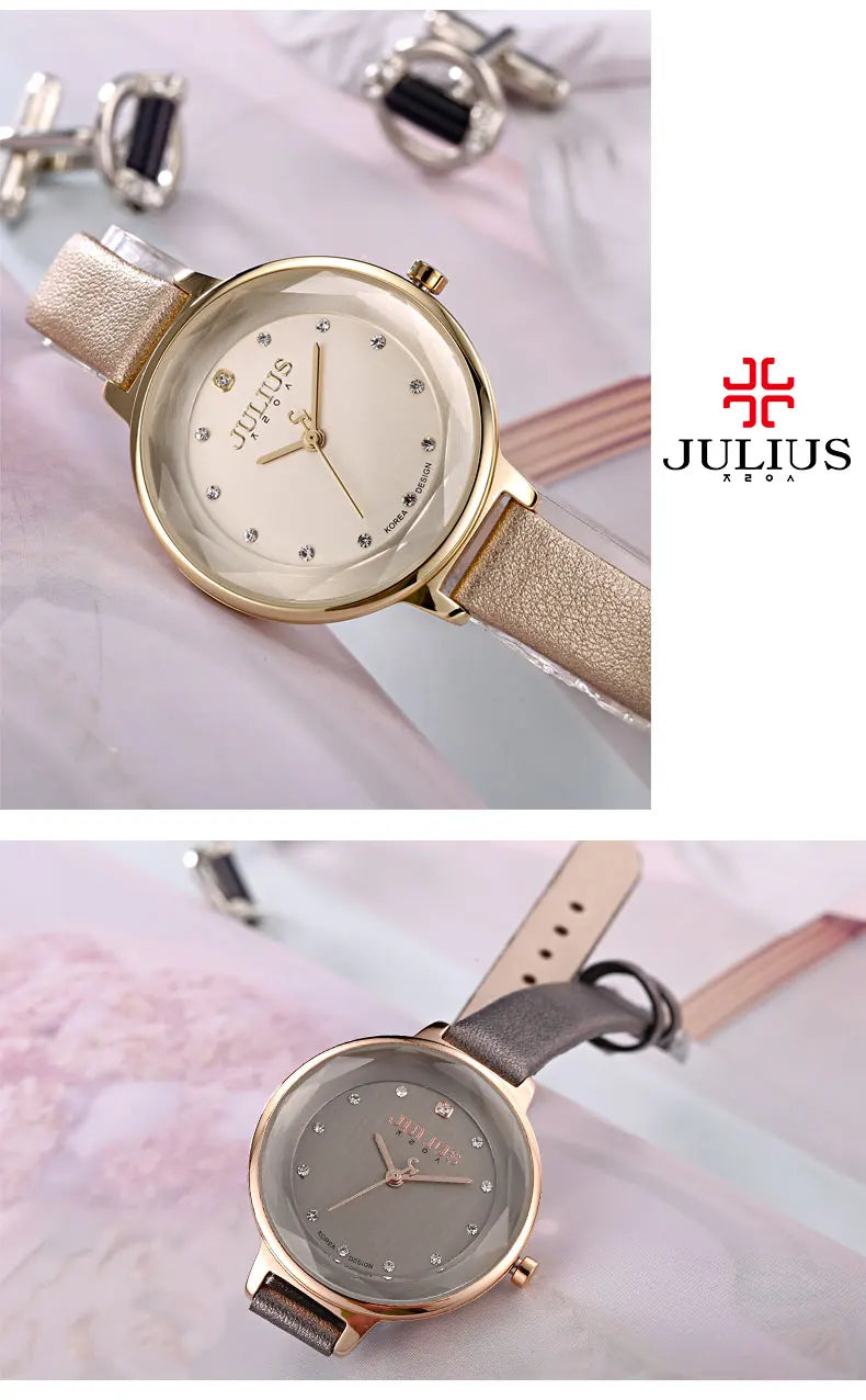 Thin Lady Women's Watch Fine Fashion Luxury Style Hours Dress Bracelet Leather Classic Girl Birthday Gift Julius No Box