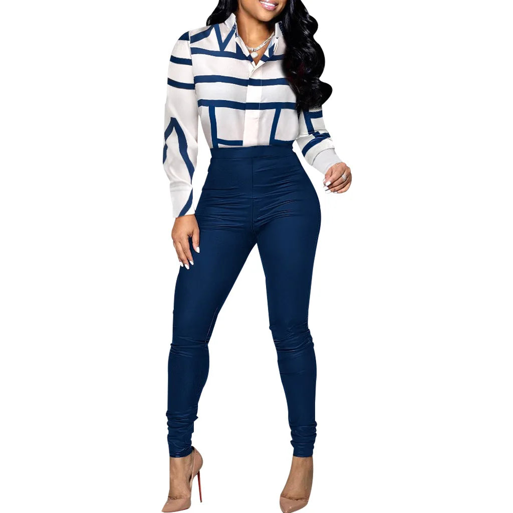 Sexy fashion digital print women's suit, two-piece set SMR11150_3