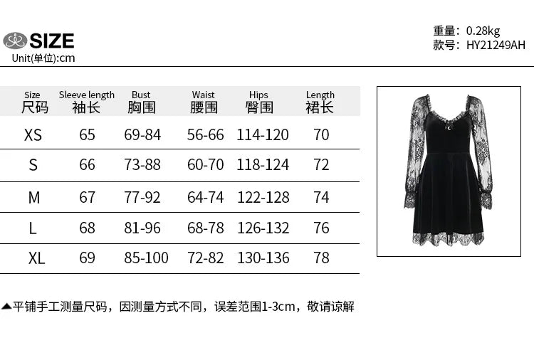 Y2K Hollow Cuffs Strapless Sexy Gothic Lace Dress Dark Style Pleated Knee-length Skirt Women‘s Slim Fit Fashion Women's Clothing