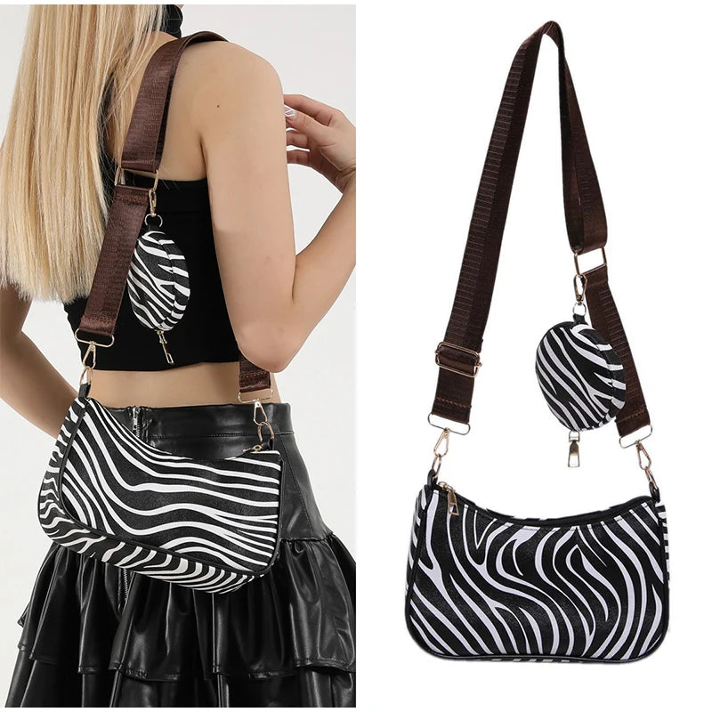 New Leopard Print Bag Fashion Cow Pattern Drawstring Bucket Bag Texture Brand Design Crossbody Bag Lady Versatile Storage Bag