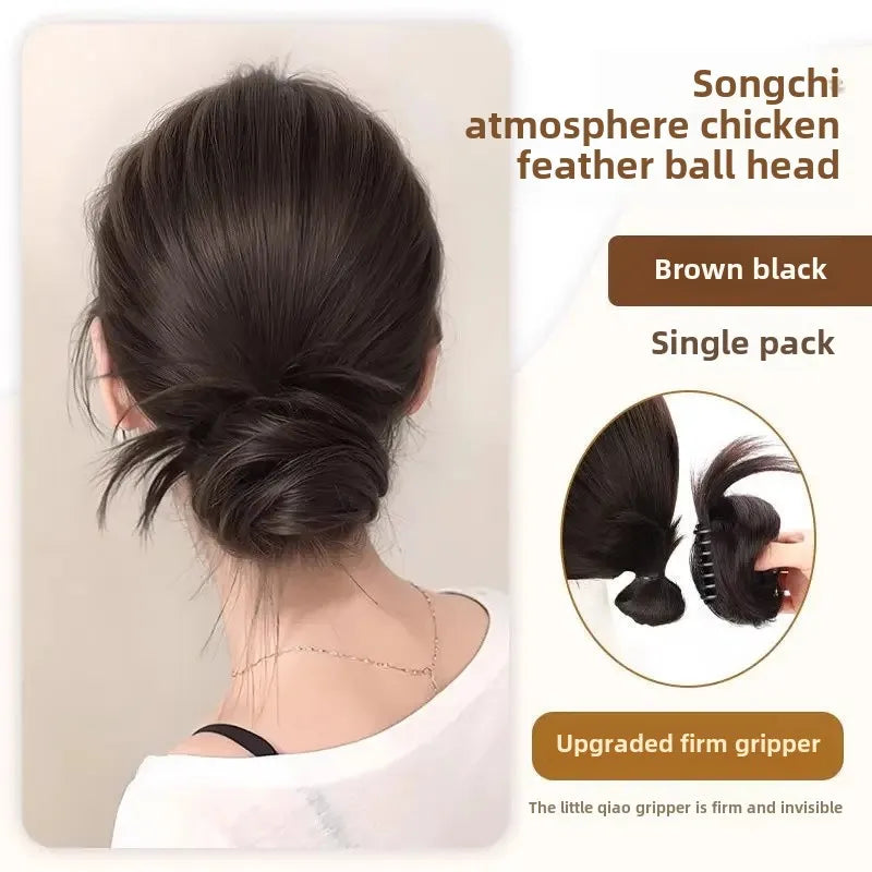 Realistic Hair Extensions Hair Bands Bun Maker Hair Clips Fake Hair Low Ponytail Holder Fake Hair Bundles Hair Accessories