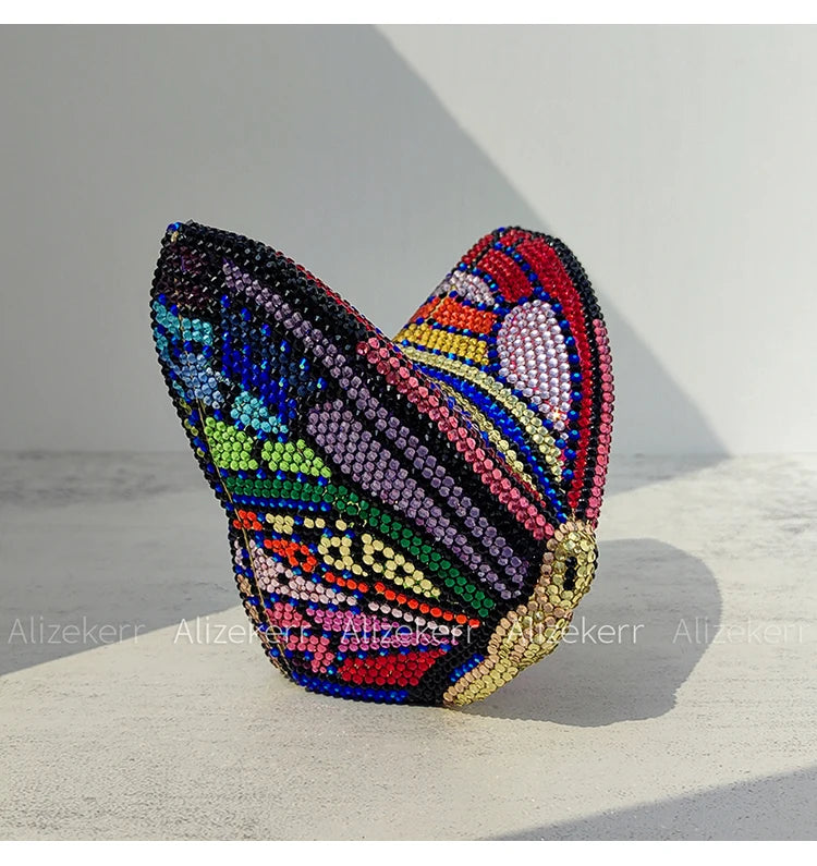 Alizekerr Butterfly Diamond Evening Bags Women 2025 Luxury Designer Gorgeous Rhinestone Clutch Purses And Handbags Wedding Party