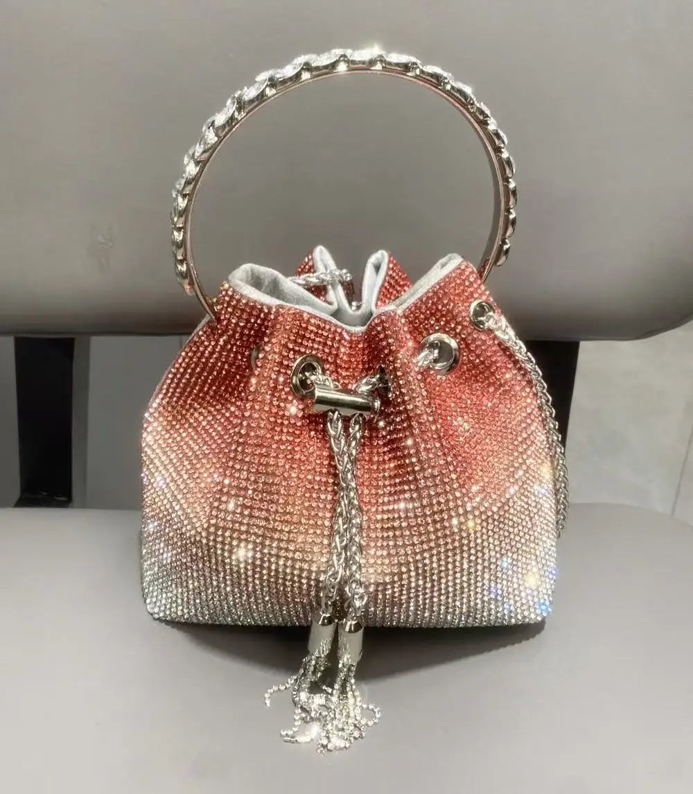Luxury Designer Women's Handbag Crystal Shiny Rhinestones Diamond Evening Bag Wedding Party Clutch Purse Shoulder Crossbody Bag