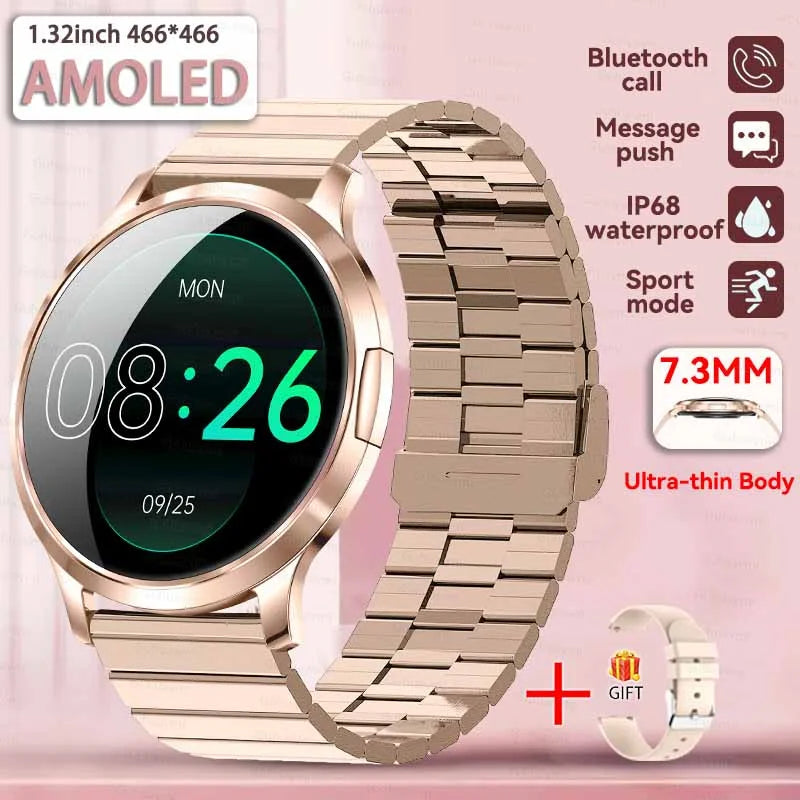 2025 New Smart Watch For Women 1.32"HD AMOLED Screen IP68 Waterproof Heart Rate Women Health Ladies Smartwatches For Android ios