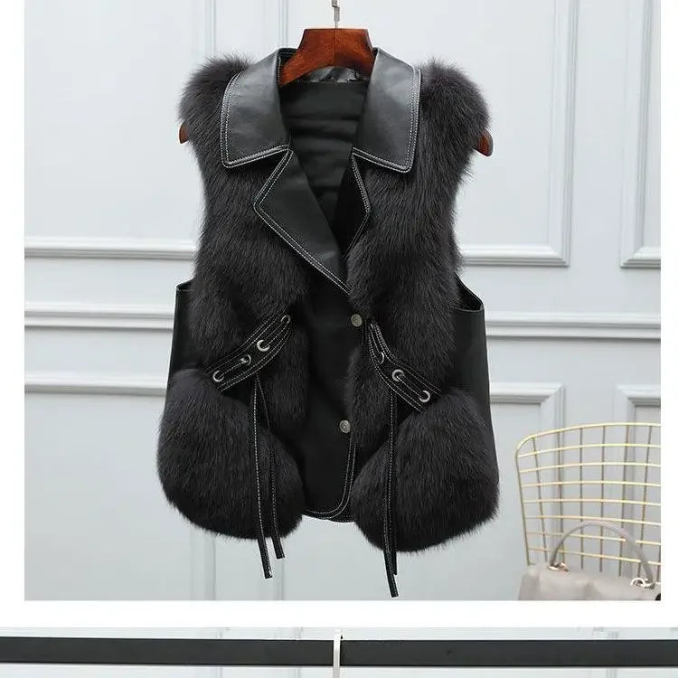 Fur Coat Women's Vest 2025 Autumn and Winter New Jacket Short Outerwear Lady Clothing