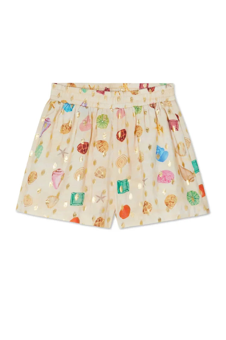 Printed Loose Lapel Long Sleeve Shirt Shorts Two Piece Set For Women