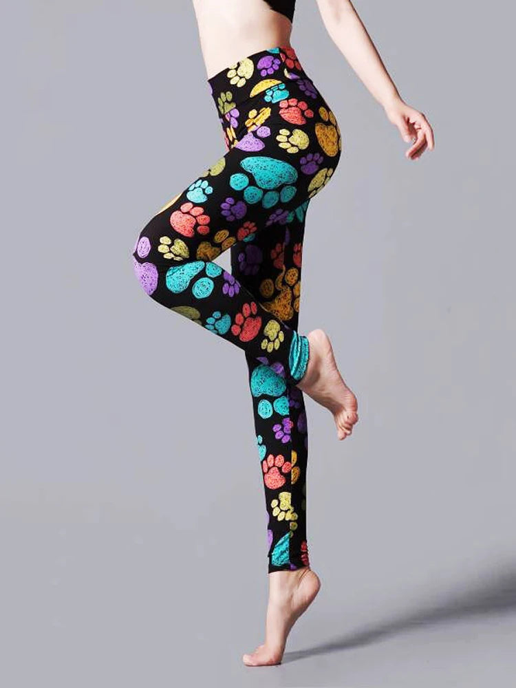 CUHAKCI High Waist Leggings Sportwear Workout Women Jeggings Elastic Pants Leopard Summer Printed Stripe Sexy Fitness Leggins