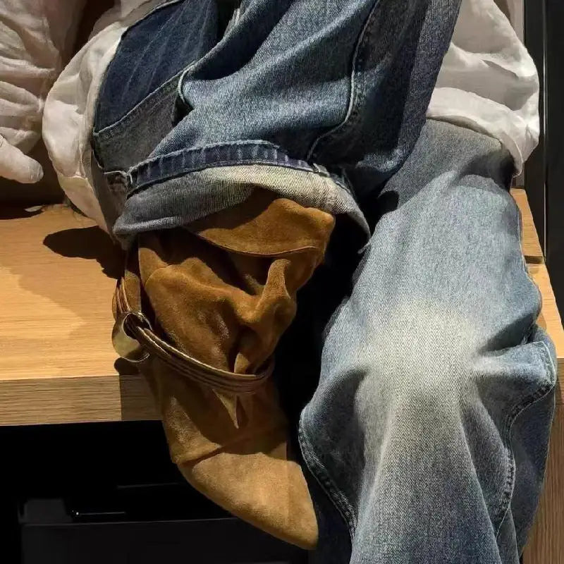 Vintage Stiletto Low Heel Boots Women's Fashion Brand Pleated Ankle Boots Brown Pointed High-end Texture New Cowboy Boots Shoes