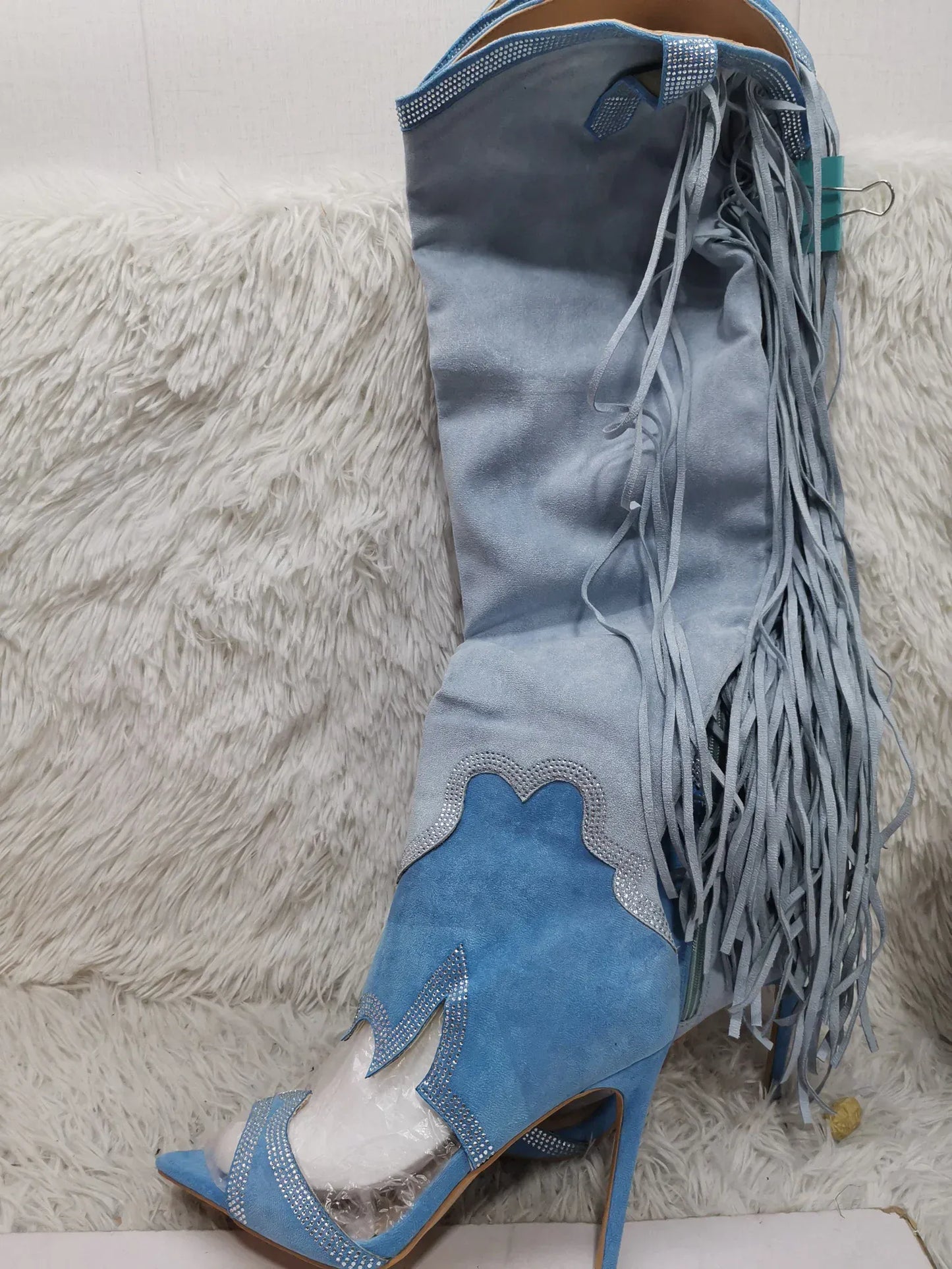 Fringe Detail Over Knee Boots
