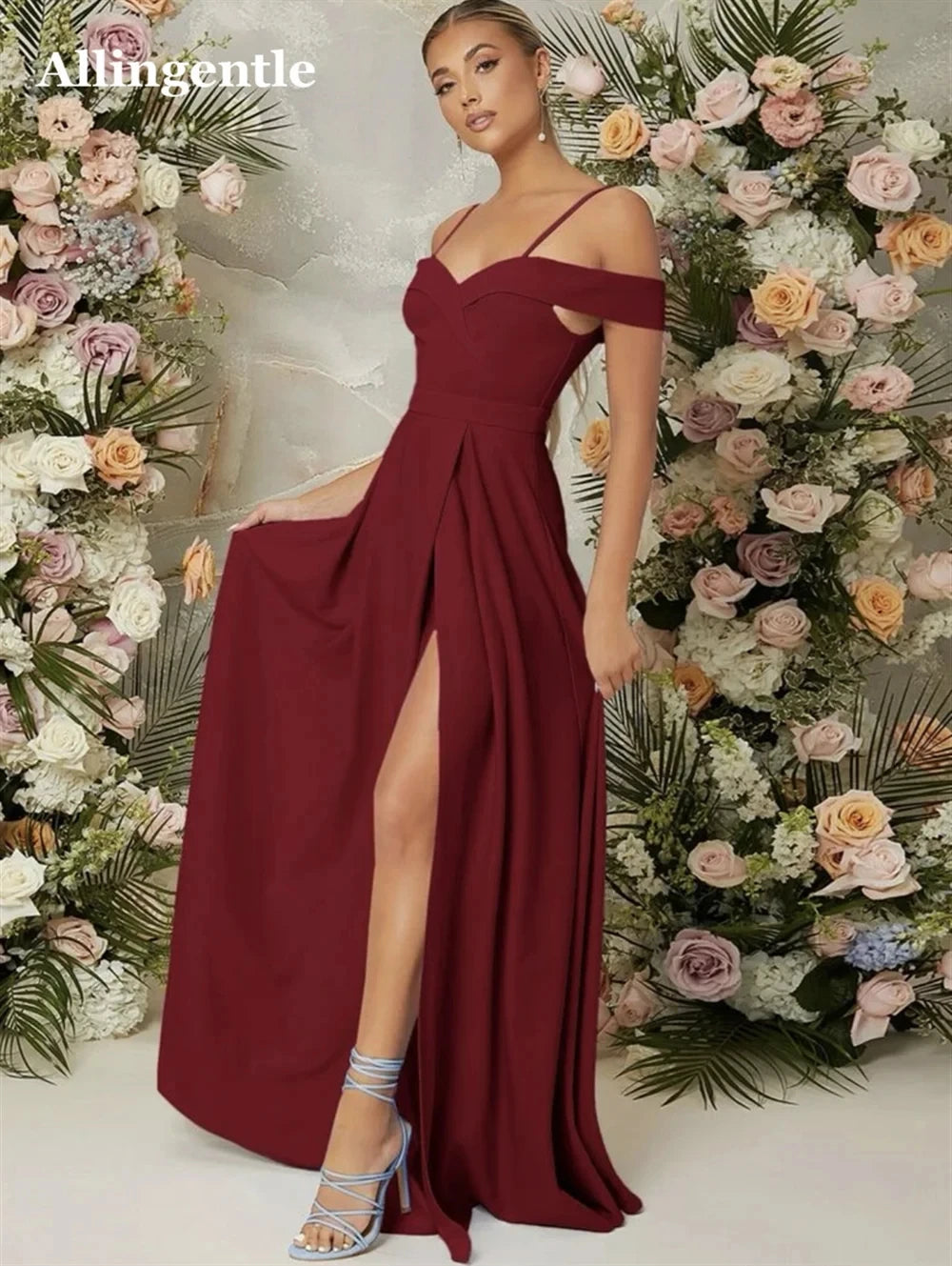 Off Shoulder Burnt Orange Evening Dresses Spaghetti-Straps Elegant A-Line Satin Floor Length плаття на випускний Customized