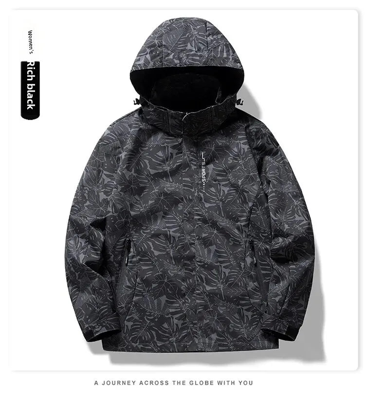 Spring Autumn Camouflage Lightweight Women's Outdoor Waterproof Casual Jacket Couple's Hiking Clothing Single Layer Windbreaker