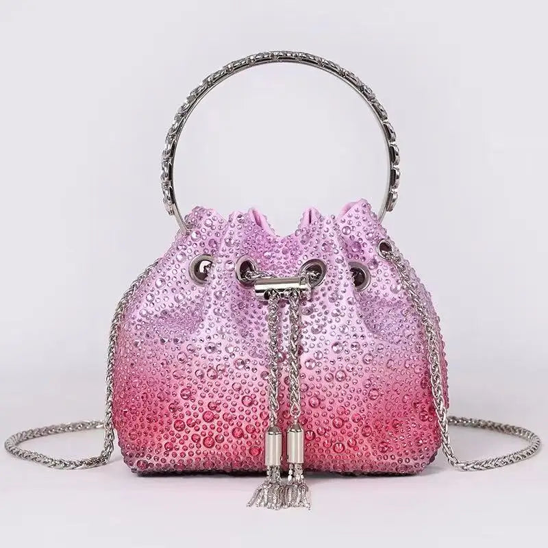 Luxury Designer Women's Handbag Crystal Shiny Rhinestones Diamond Evening Bag Wedding Party Clutch Purse Shoulder Crossbody Bag