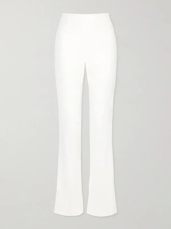 Beautyblue White Pants for Women High Waist Pants New Casual Solid Color Simple Bootcut Pant Elegant Office Commute Female